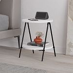 Стол приставной с 2-мя круглыми белыми столешницами ESSEL SIDE TABLE WHITE варинант исполнения - 4 | Loft Concept в Красноярске