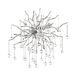 Бра с лучеобразным основанием и подвесками из прозрачного стекла в виде длинных капель Droplet Chandelier варинант исполнения - 7 | Loft Concept в Красноярске