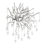 Бра с лучеобразным основанием и подвесками из прозрачного стекла в виде длинных капель Droplet Chandelier варинант исполнения - 9 | Loft Concept в Красноярске