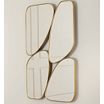 Зеркало в ассиметричной раме золотистого цвета Chaotic варинант исполнения - 1 | Loft Concept в Красноярске