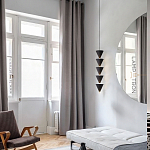 Подвесной светильник светодиодный в виде ряда черных металлических конусов  Herringbone варинант исполнения - 6 | Loft Concept в Красноярске