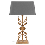 Настольная лампа на ажурном чугунном основании с серым абажуром Openwork Lamp варинант исполнения - 1 | Loft Concept в Красноярске