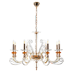 Люстра с 8-ю лампочками и изогнутыми прозрачными элементами из стекла Twisted Glass Candles Chandelier варинант исполнения - 2 | Loft Concept в Красноярске