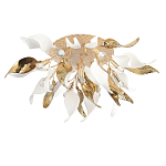 Люстра потолочная с декоративными белыми и золотистыми листьями Wintery flovers варинант исполнения - 2 | Loft Concept в Красноярске