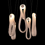 Подвесной светильник белого цвета с 6-ю изогнутыми плафонами Flow Loop варинант исполнения - 6 | Loft Concept в Красноярске