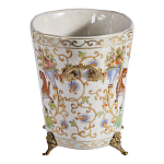 Кашпо с растительным и животным орнаментом на бронзовых ножках Turquoise Blooming Garden варинант исполнения - 3 | Loft Concept в Красноярске