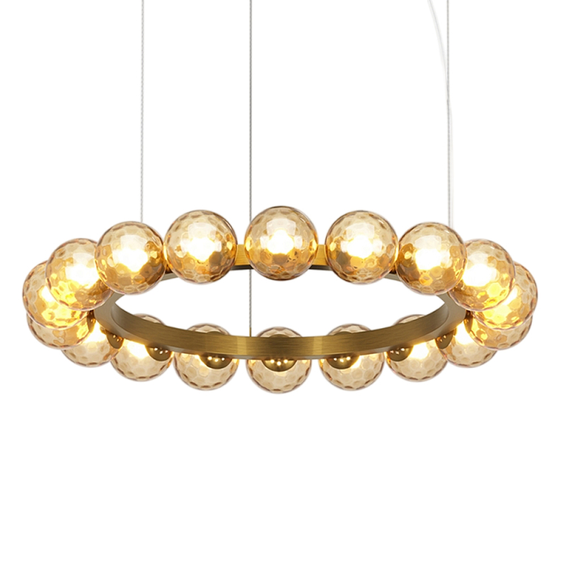 Люстра подвесная Ambre 3000К Латунь Янтарный в Красноярске | Loft Concept 