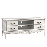 ТВ-тумба белая из массива бука с 4-мя ящиками и 2-мя полками White Provence варинант исполнения - 2 | Loft Concept в Красноярске