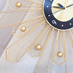 Часы настенные из металла в виде солнца с чёрным циферблатом Mirror Tower Clock варинант исполнения - 3 | Loft Concept в Красноярске