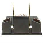 Настольный письменный набор из лемезита и змеевика с часами Royal Accessory варинант исполнения - 5 | Loft Concept в Красноярске