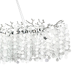 Линейная люстра с круглыми хрустальными подвесками Fairytree Chrome Crystal Branches Linear Chandelier варинант исполнения - 2 | Loft Concept в Красноярске