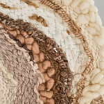 Овальный Современный Гобелен Абстракция в бежевых тонах Shallow варинант исполнения - 6 | Loft Concept в Красноярске