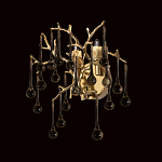 Бра в форме ветвей деревьев золотого цвета с прозрачными подвесками-каплями Droplet Bra варинант исполнения - 2 | Loft Concept в Красноярске