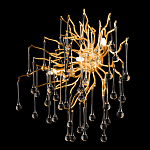 Бра с лучеобразным основанием и подвесками из прозрачного стекла в виде длинных капель Droplet Chandelier варинант исполнения - 6 | Loft Concept в Красноярске