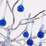 Люстра с синими стеклянными подвесками в форме капель FAIRYTREE Light варинант исполнения - 3 | Loft Concept в Красноярске