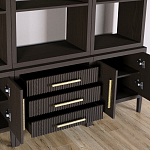 Модульный стеллаж Primo из трех составных элементов Темный орех варинант исполнения - 5 | Loft Concept в Красноярске