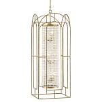 Люстра золотая с внутренним цилиндром из хрустальных бусин Romantic Lantern варинант исполнения - 2 | Loft Concept в Красноярске