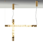 Подвесной светильник с цилиндрическим плафоном из алебастра PEARLS Suspension варинант исполнения - 3 | Loft Concept в Красноярске