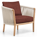 Дизайнерское уличное кресло из массива дерева с веревочной спинкой BOBOLI Armchair варинант исполнения - 1 | Loft Concept в Красноярске