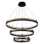 Люстра подвесная с тремя кольцами черного и золотого цвета Ring Horizontal варинант исполнения - 1 | Loft Concept в Красноярске
