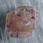 Шкатулка из эпоксидной смолы с цветами розовая Epoxy Resin Square Box Pink варинант исполнения - 6 | Loft Concept в Красноярске