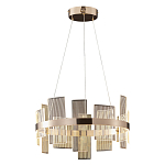 Люстра подвесная круглая с рифлёными прозрачными элементами и золотым основанием Aurea Vista варинант исполнения - 1 | Loft Concept в Красноярске