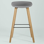 Барный стул на ножках из натурального дерева Boras Grey варинант исполнения - 3 | Loft Concept в Красноярске