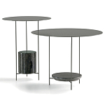 Дизайнерский круглый кофейный стол из металла с мраморным декором PANNA COTTA Coffee Table варинант исполнения - 7 | Loft Concept в Красноярске