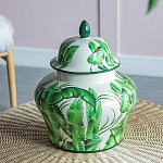 Ваза с зелёными листьями и крышкой Vase Green Leaves варинант исполнения - 6 | Loft Concept в Красноярске