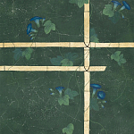 Обои ручная роспись Morning Glory Original colourway on Edo Green painted Xuan paper варинант исполнения - 2 | Loft Concept в Красноярске