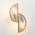 Бра с двумя полукруглыми плафонами из искусственного алебастра в бронзовой оправе Marbella варинант исполнения - 8 | Loft Concept в Красноярске