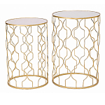 Набор из двух столов из металла Brass Symphony Geometry варинант исполнения - 1 | Loft Concept в Красноярске