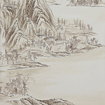 Обои ручная роспись A Thousand Li of Rivers and Mountains Special Colourway on Bleached White dyed silk 2 варинант исполнения - 1 | Loft Concept в Красноярске