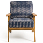 Кресло с каркасом из массива дуба Deniaud Oak Blue Print  Armchair варинант исполнения - 2 | Loft Concept в Красноярске