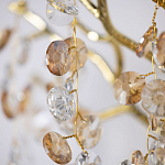 Бра золотого цвета с ветвями и прозрачными хрустальнымих подвесками Droplet Chandelier варинант исполнения - 4 | Loft Concept в Красноярске