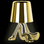 Настольная лампа фигурная золотого цвета с гладким абажуром Высота 17 см Sophia варинант исполнения - 3 | Loft Concept в Красноярске