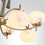 Люстра подвесная с 8-ю шарообразными плафонами из белого стекла с подвесками из камня и кисточками Agatelle варинант исполнения - 6 | Loft Concept в Красноярске