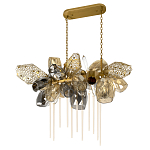 Люстра подвесная с 22-мя гранёными стеклянными плафонами с вертикальными подвесками Gilded Mirage  варинант исполнения - 5 | Loft Concept в Красноярске