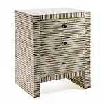 Тумбочка прикроватная Bogense Bone Inlay Bedside Beige варинант исполнения - 1 | Loft Concept в Красноярске