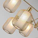 Люстра потолочная с абажурами из металлической сетки Loft Grid Pendant Gold варинант исполнения - 3 | Loft Concept в Красноярске
