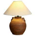Настольная лампа керамическая коричневая с тканевым абажуром Eastern Tale варинант исполнения - 2 | Loft Concept в Красноярске