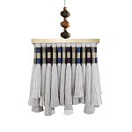 Люстра квадратная плетеная с бахромой Wicker Square Chandelier with Tassels варинант исполнения - 2 | Loft Concept в Красноярске