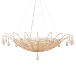 Люстра из деревянных бусин с подвесками в виде капель Wooden Beads варинант исполнения - 1 | Loft Concept в Красноярске