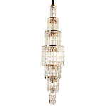 Большая многоярусная люстра с хрустальными подвесками Crystal Art Multi-tiered Gold Chandelier варинант исполнения - 1 | Loft Concept в Красноярске