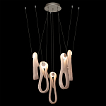 Подвесной светильник белого цвета с 6-ю изогнутыми плафонами Flow Loop варинант исполнения - 3 | Loft Concept в Красноярске