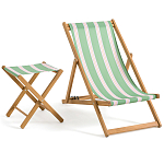 Шезлонг из акации и ткани Argentina варинант исполнения - 7 | Loft Concept в Красноярске