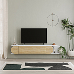 ТВ-тумба подвесная белая с полкой и откидной дверцей цвета древесины TONE TV STAND WHITE варинант исполнения - 1 | Loft Concept в Красноярске