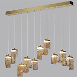 Подвесной светильник линейный с плафонами волнистой формы из фактурного стекла Big Wave варинант исполнения - 9 | Loft Concept в Красноярске