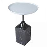 Кофейный столик с круглой столешницей и мраморным основанием Steel Reliability варинант исполнения - 2 | Loft Concept в Красноярске