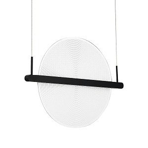 Светодиодный подвесной светильник круглой формы с металлическим черным каркасом Marble Glow